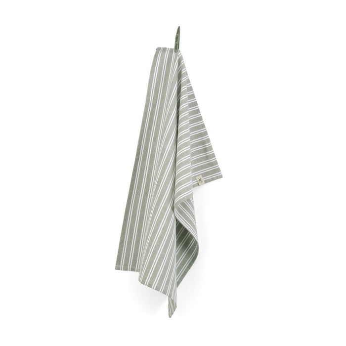 Walra - Theedoek Dry with Stripes - 50x70 - Legergroen