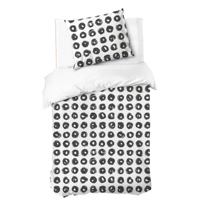 Dindi Home - Dekbedovertrek Drawing Wheels - 140x220 - Zwart