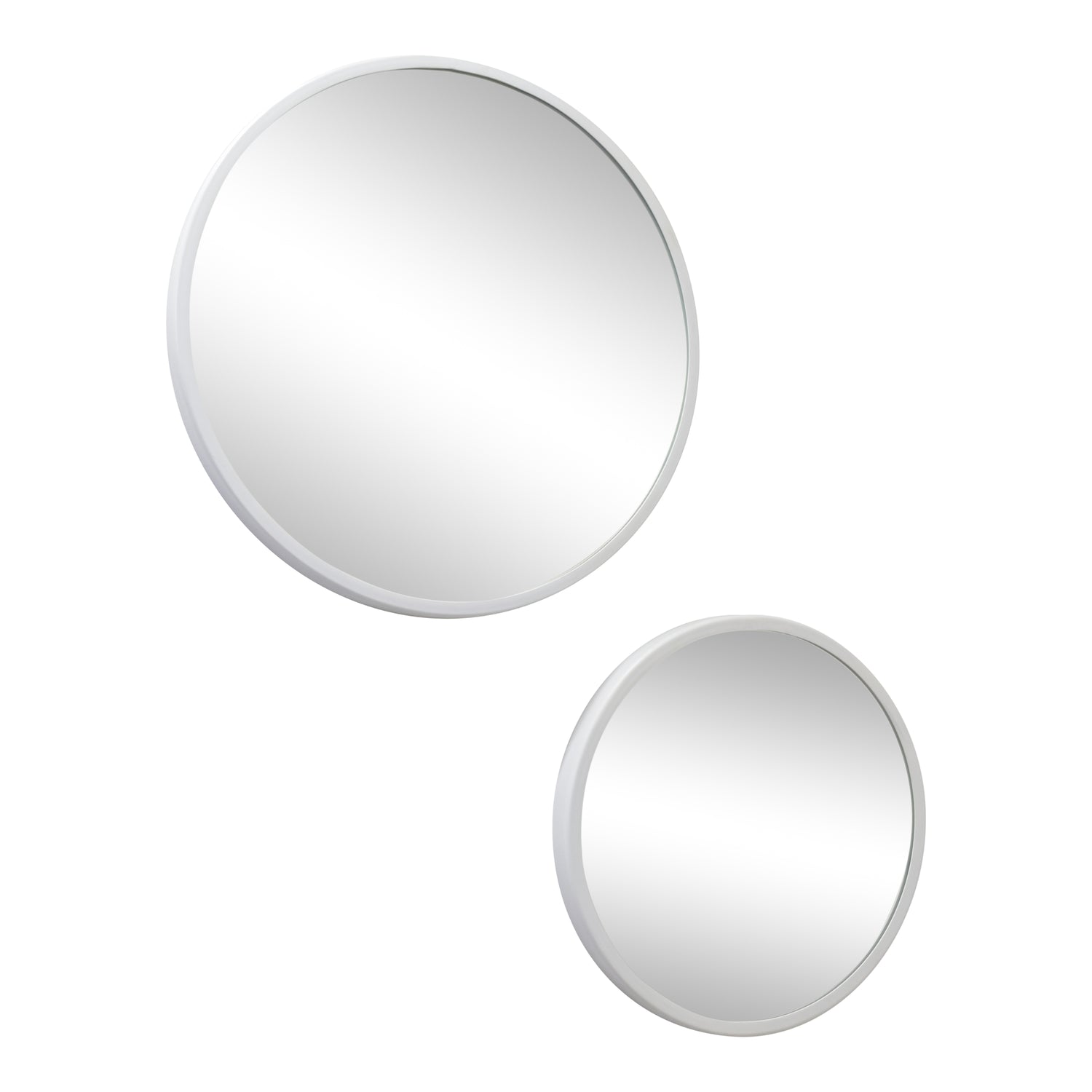LOFT42 Mirror Spiegels Rond Wit Set van 2 - Metaal - Ø45 &amp; Ø35