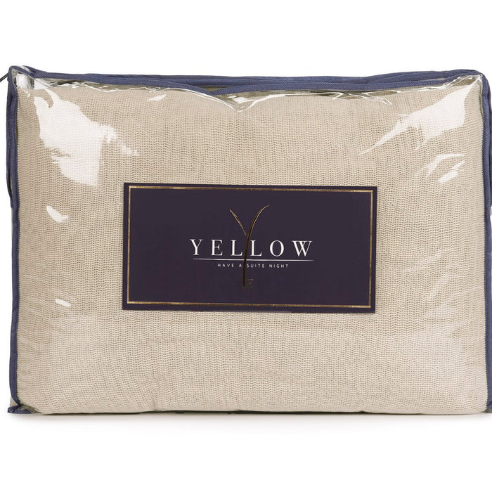 Yellow Katoen Bedsprei Plaid Ica - moon sand