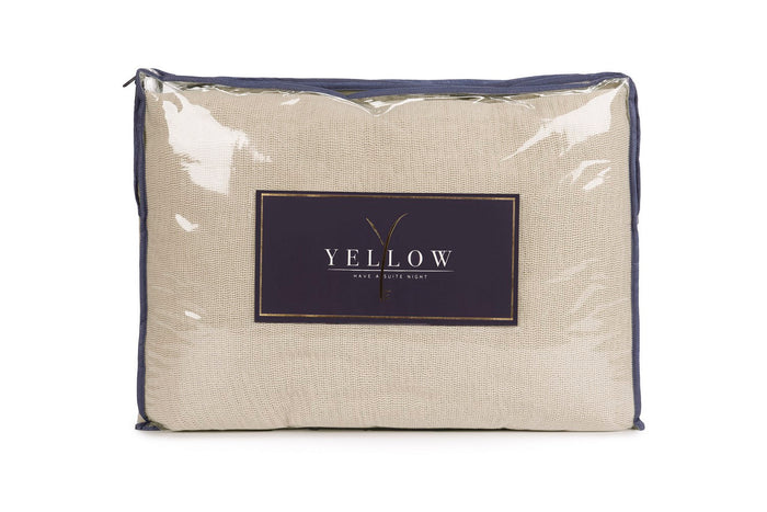 Yellow Katoen Bedsprei Plaid Ica - moon sand