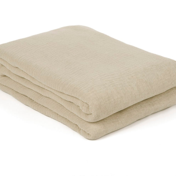 Yellow Katoen Bedsprei Plaid Ica - moon sand