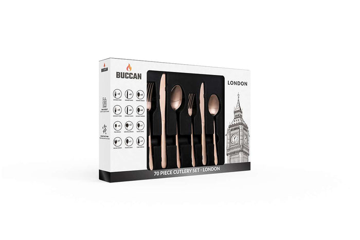 Buccan - Bestekset - London - 70 delig - Roségoud