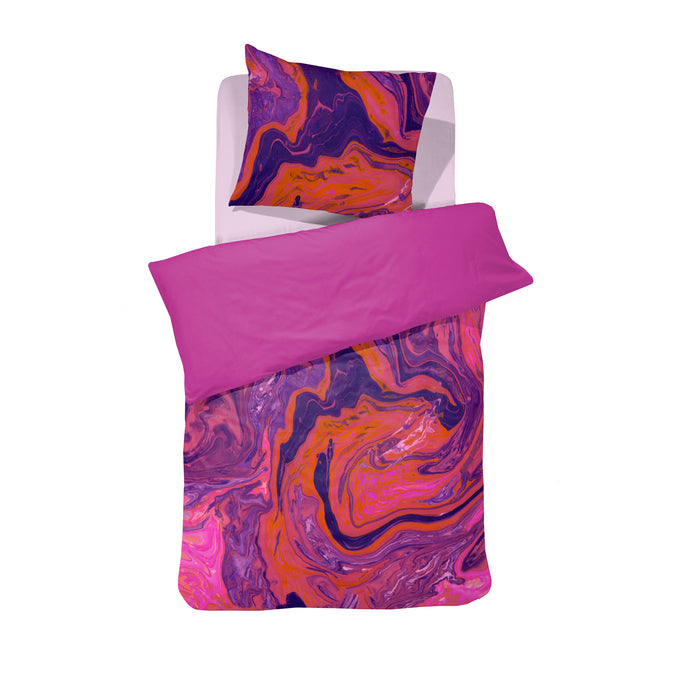 Damai dekbedovertrek Trance - Satijn - 140x200|220 cm - Shocking Pink