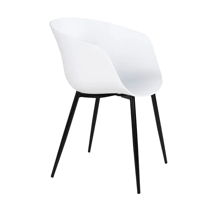 Artichok Liloe kunststof tuinstoel wit met armleuningen