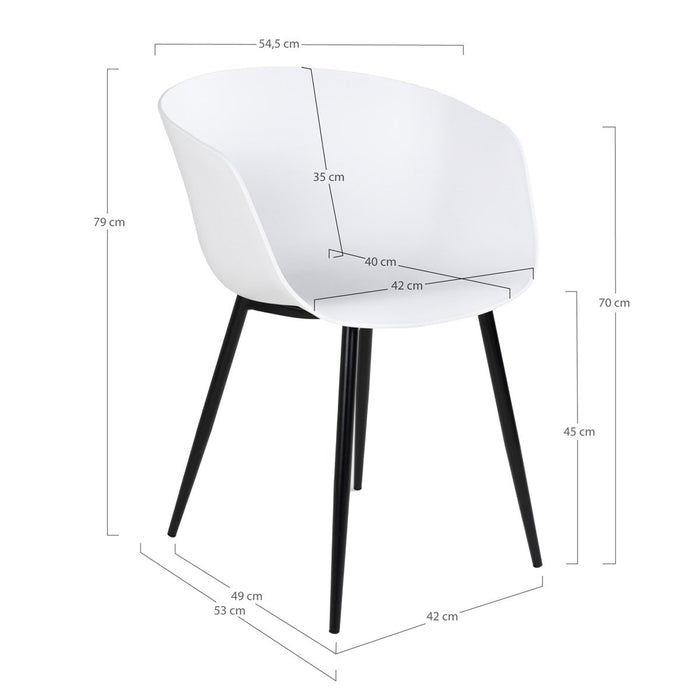 Artichok Liloe kunststof tuinstoel wit met armleuningen