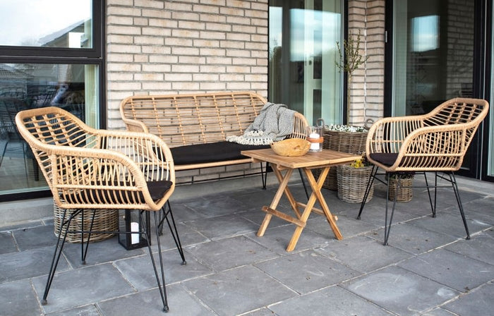 House Nordic Trieste Polyrattan Armstoel Natural set van 2