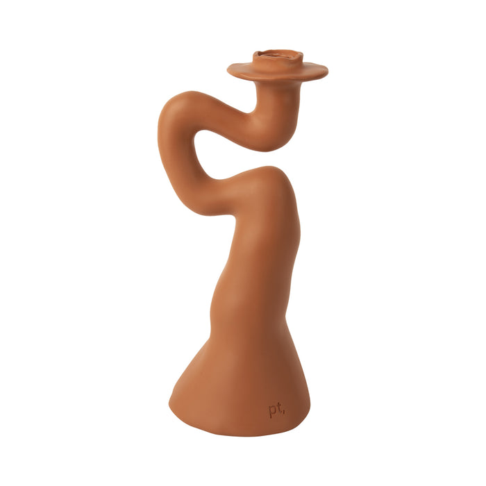 Present Time Kandelaar Organic Swirl - Oranje - 14x12,5x30,5cm