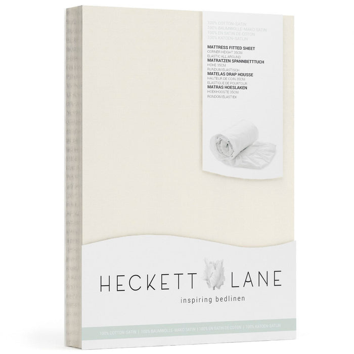 Heckett & Lane Hoeslaken Elementi Katoen Satijn 40cm Hoek - off white