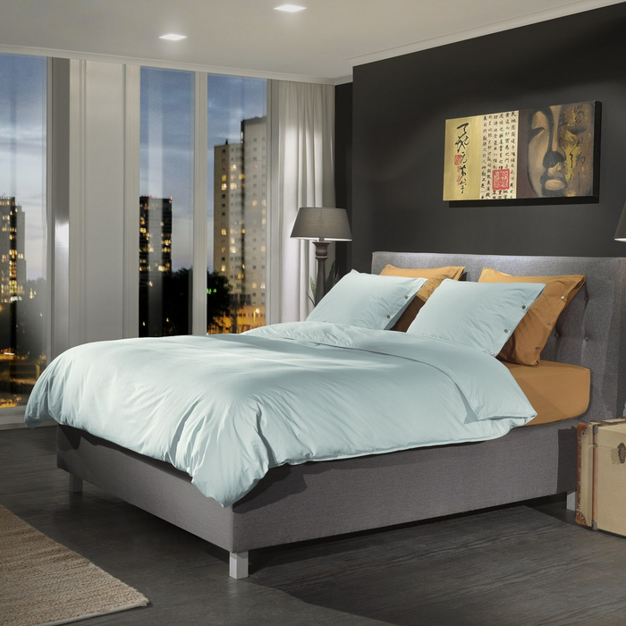 Yellow Dekbedovertrek Percale whispering blue