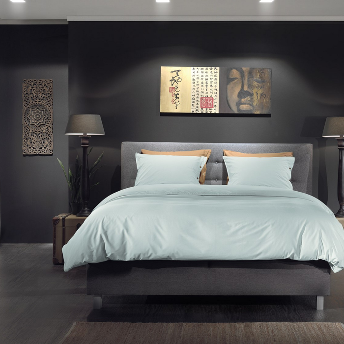 Yellow Dekbedovertrek Percale whispering blue