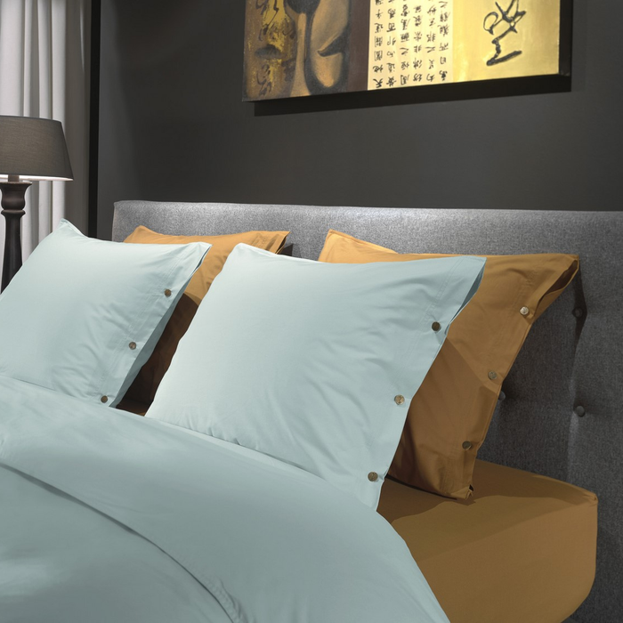 Yellow Dekbedovertrek Percale whispering blue