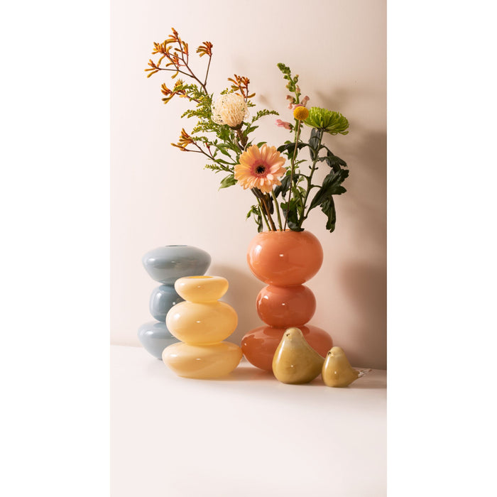 present time - Vaas Bubbles - Oranje - 19x19x30cm