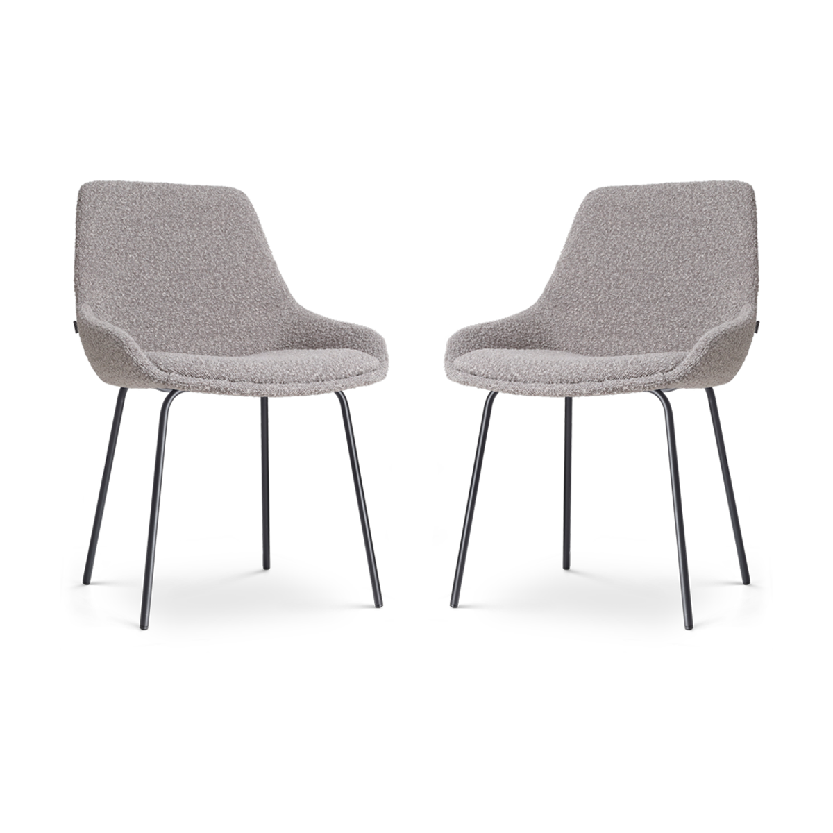 Nolon Nora-Isa Eetkamerstoelen Set van 2 - Bouclé Taupe - Zwart