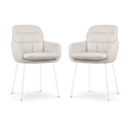 Nolon Nora-Mia Eetkamerstoelen Set van 2 - Beige - Wit Onderstel