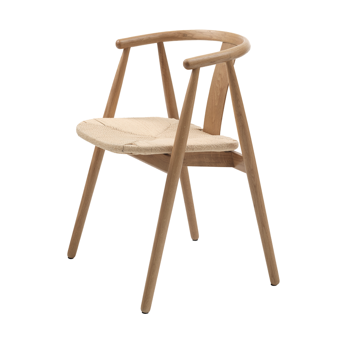 Olivine Kenza Eikenhouten Eetkamerstoel - Naturel met Rieten Zitting