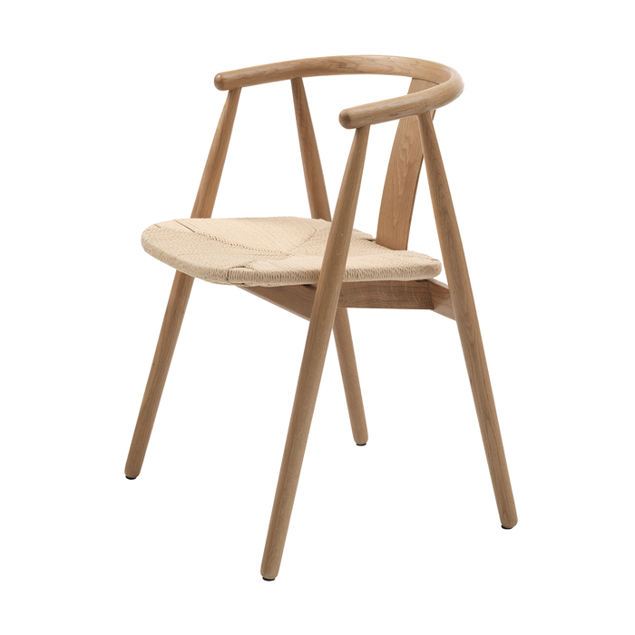 Olivine Kenza Eikenhouten Eetkamerstoel - Naturel met Rieten Zitting