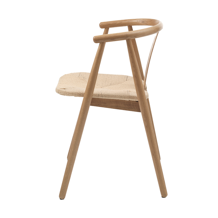 Olivine Kenza Eikenhouten Eetkamerstoel - Naturel met Rieten Zitting