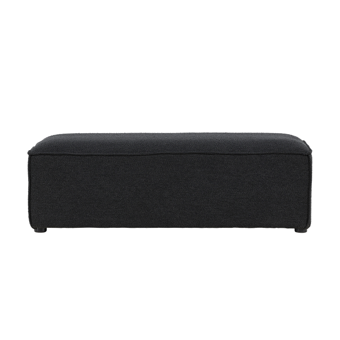 Nest living Arno Rechthoekige Bouclé Poef Zwart