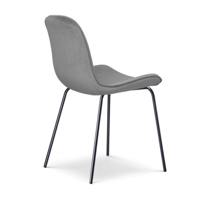 Nolon Nora-Fé Eetkamerstoelen Set van 2 - Velvet Grijs - Zwarte Poten