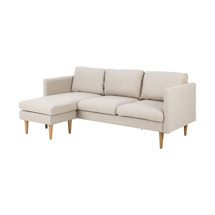 Lisomme Jelle 2-zits Hoekbank met Verstelbare Chaise Longue - Beige