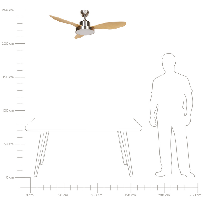 Beliani - BANDERAS - Plafondventilator - Zilver|bruin - IJzer