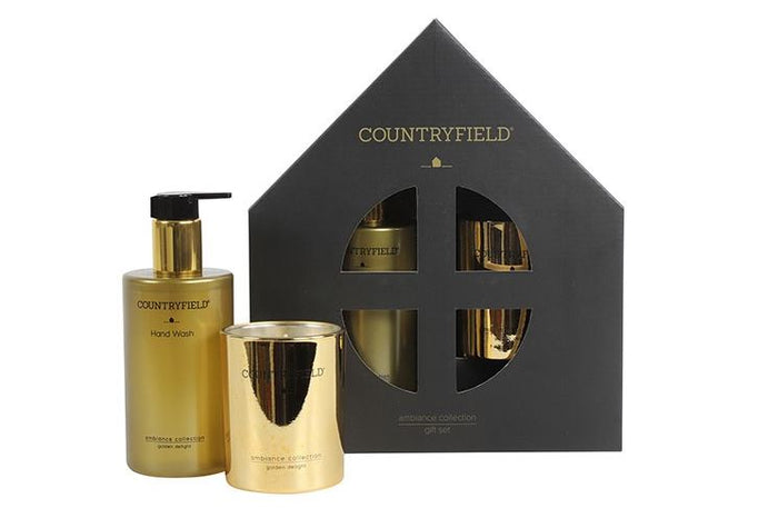 Countryfield-Golden Delight-Gift box- hand wash & kaars - goud