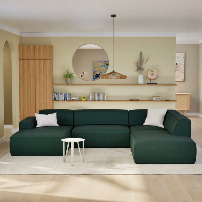 NADUVI Collection Nina U-bank Rechts - Velvet - Donkergroen