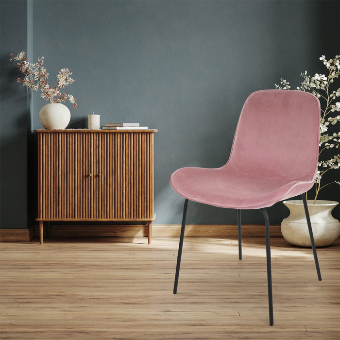 Nolon Nora-Fé eetkamerstoel velvet roze - zwart onderstel