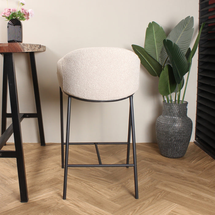 DS4U Elza barkruk boucle beige 65 cm