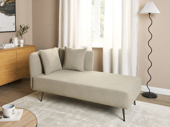 Beliani - RIOM - Chaise longue - Beige - Linkszijdig - Polyester