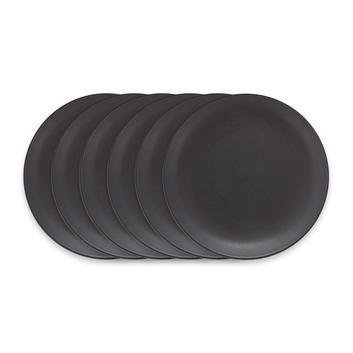 vtwonen Ontbijtborden - Serviesset - Mat Zwart - Set van 6 - 20cm