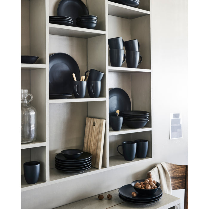 vtwonen Ontbijtborden - Serviesset - Mat Zwart - Set van 6 - 20cm