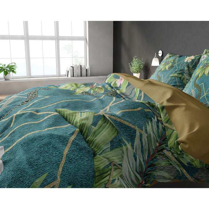 Sleeptime Dekbedovertrek Palm Wood green