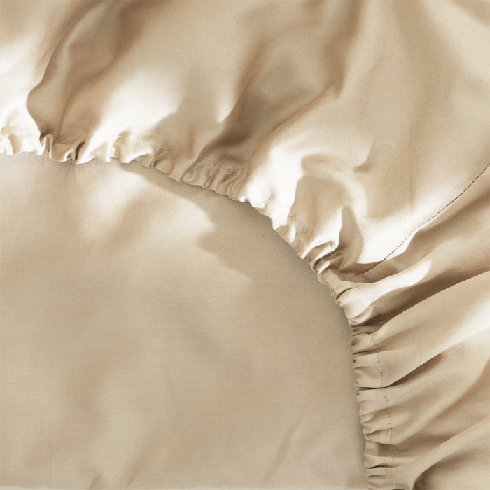 Damai Hoeslaken Biologisch Katoen Satijn 30cm Hoekhoogte - taupe