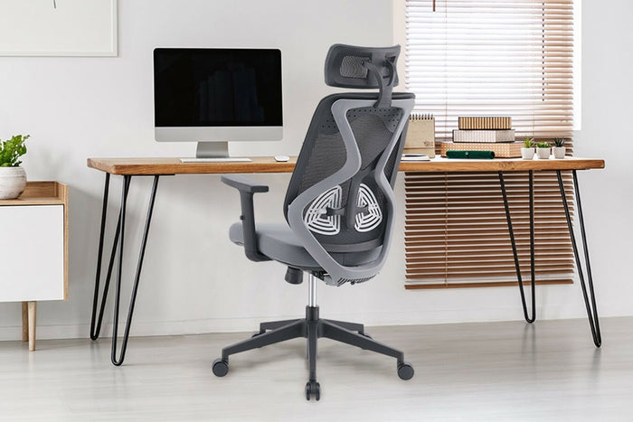 Feel Home - Ergonomische Bureaustoel Verstelbaar - Zwart|Grijs