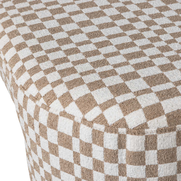 WOOOD Jacob Bankje - Polyester - Geruit - Zand - 46x130x46