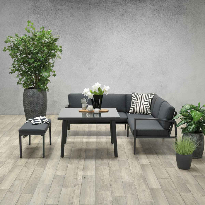 Garden Impressions Tropea lounge dining set 5-delig-donker grijs
