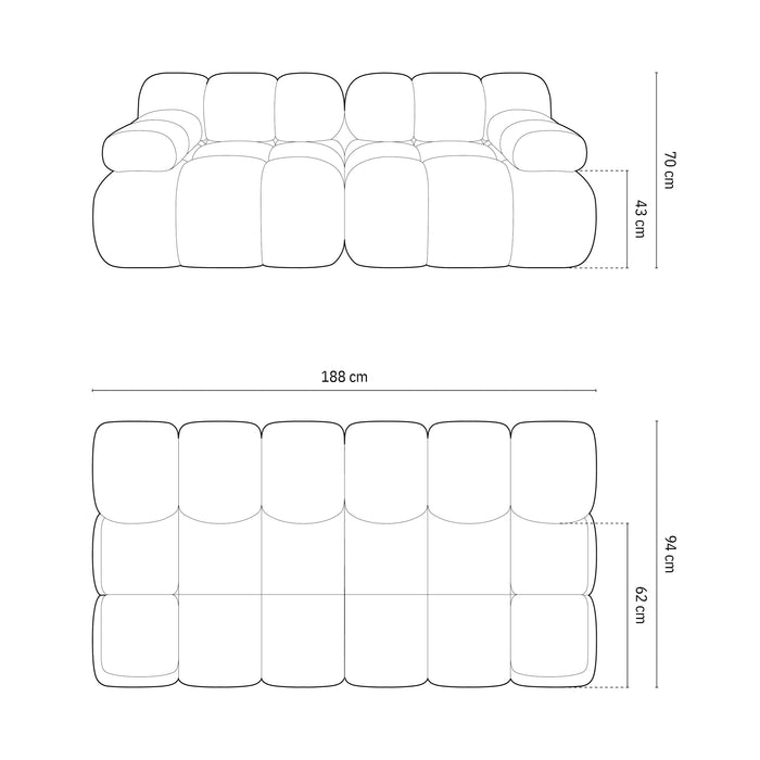 Milo Casa Tropea Modulaire 2-zitsbank - Koningsblauw