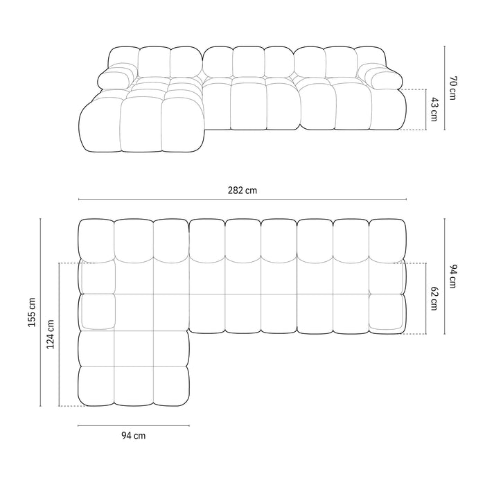 Milo Casa Tropea Modulaire Hoekbank 4-zits - Links - Okergeel