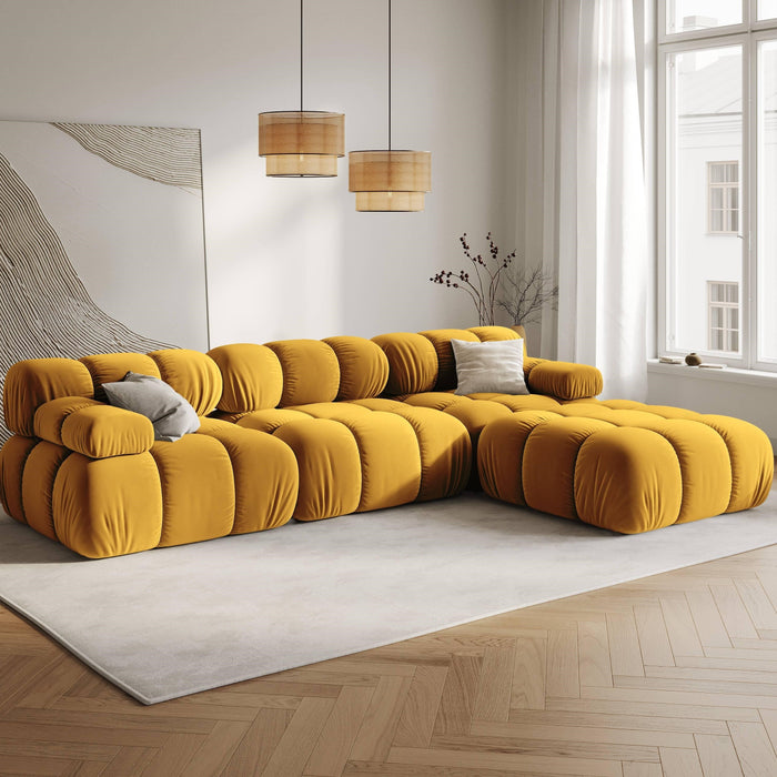 Milo Casa Tropea Modulaire Modulaire 3-zitsbank met Hocker - Okergeel