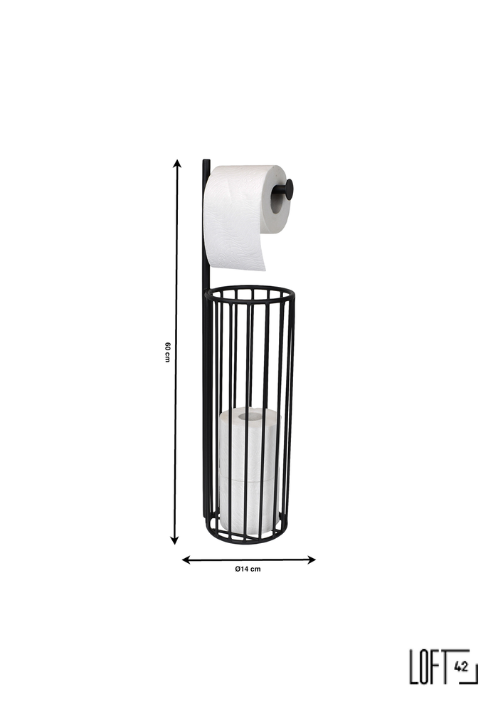 LOFT42 Wiro Toiletrolhouder - Metaal - zwart - Vrijstaand