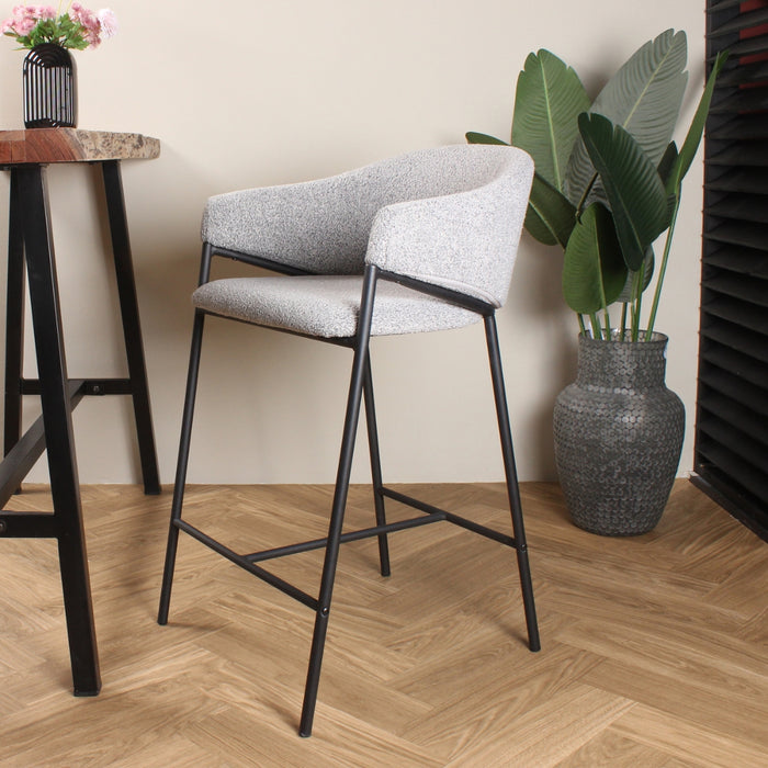 DS4U Elza barkruk boucle grijs 65 cm