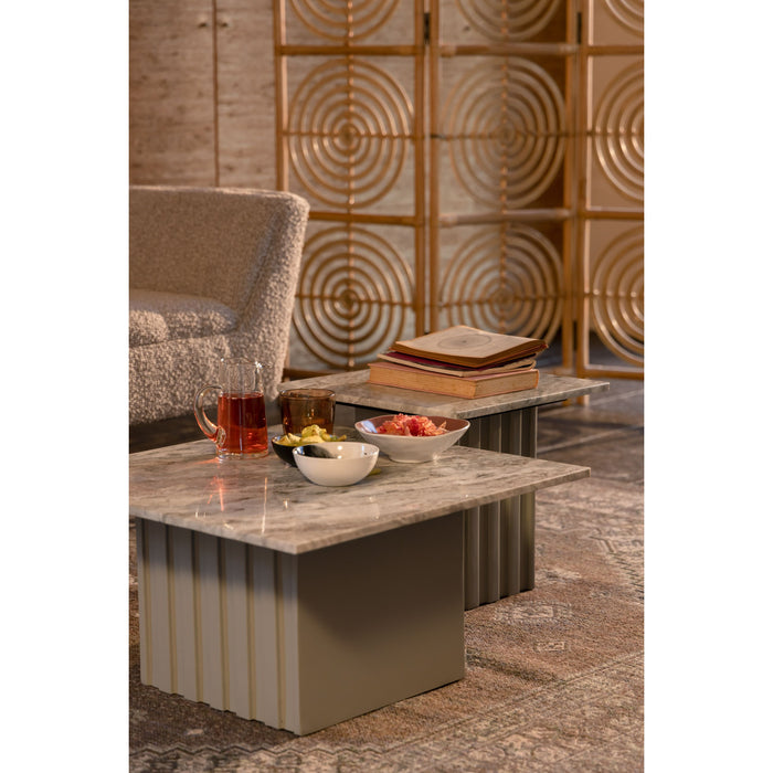 Dutchbone Clayton Salontafel Vierkant 60x60 cm Marmer  - Beige