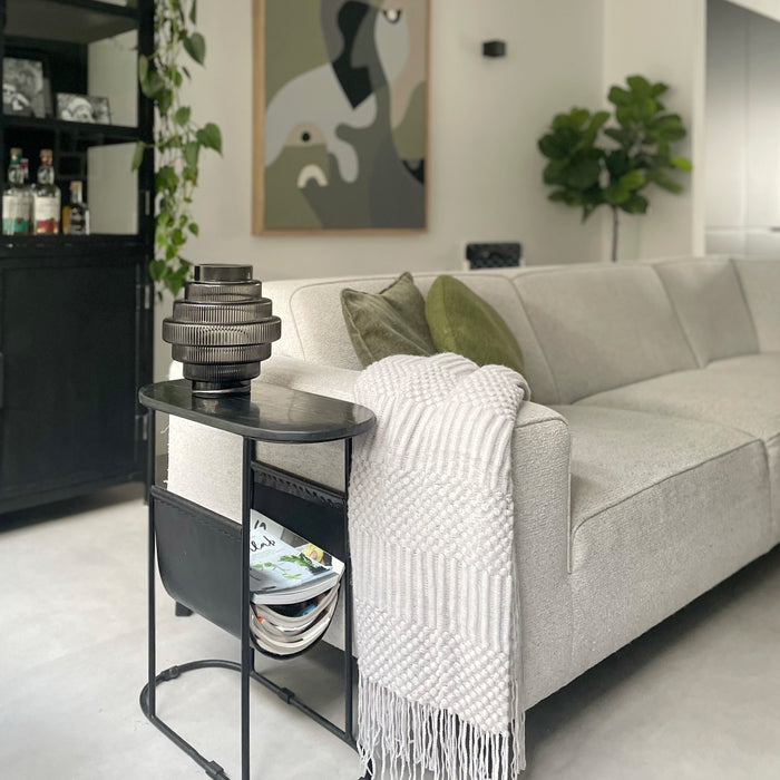 QUVIO Vaas - Glas - Grijs - Maat L