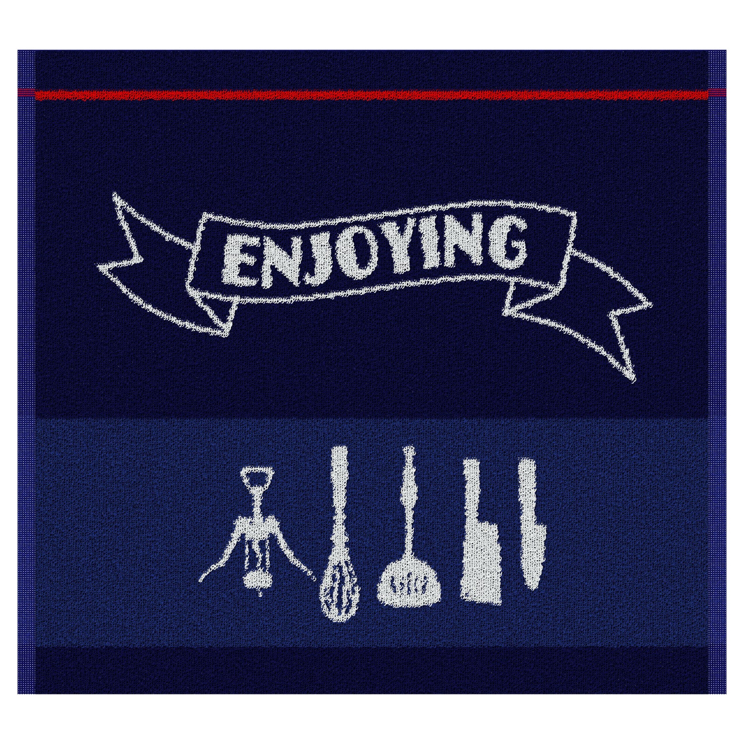 DDDDD keukendoek Enjoying - 50x55cm - Blauw - 6 stuks
