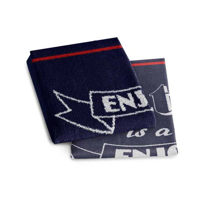 DDDDD keukendoek Enjoying - 50x55cm - Blauw - 6 stuks