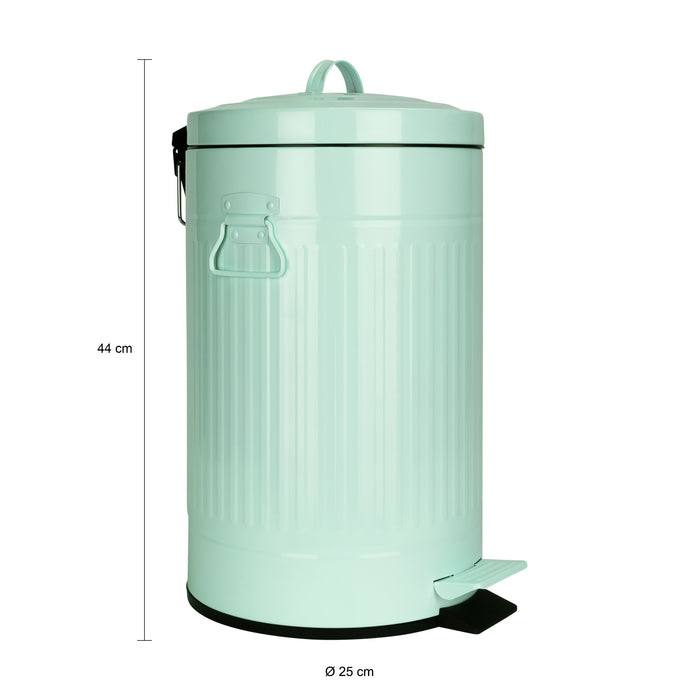 QUVIO Prullenbak retro - 12 L - Metaal - Groen