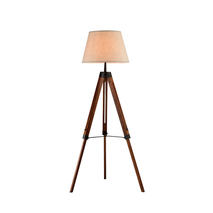 QUVIO Vloerlamp driepoot hout met beige kap - QUV5041L-WOOD