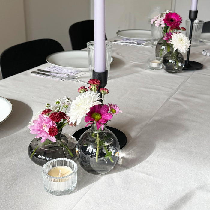 QUVIO Vazen set van 3 - Glas - Donkergrijs